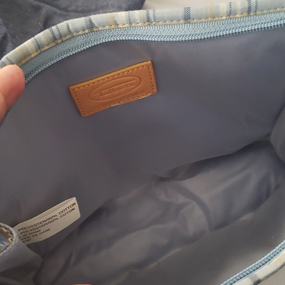 Talbots Denim Leather Handbag - Picture 7 of 8